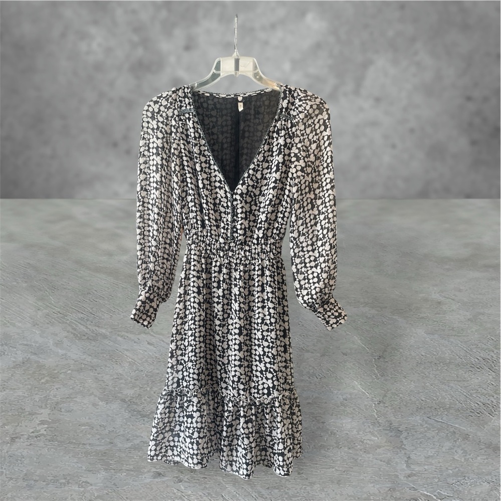 Pepe Jeans Black and White Long Sleeve Dress
